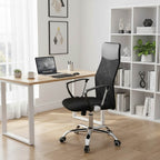 Chaise de bureau en tissu noir 61x59x109,5-123 cm