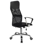 Chaise de bureau en tissu noir 61x59x109,5-123 cm