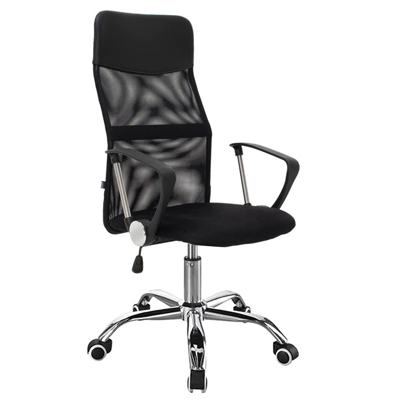 Chaise de bureau en tissu noir 61x59x109,5-123 cm