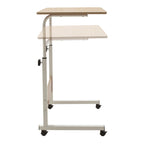 Bureau hauteur réglable bois naturel blanc 60x40x69-90 cm