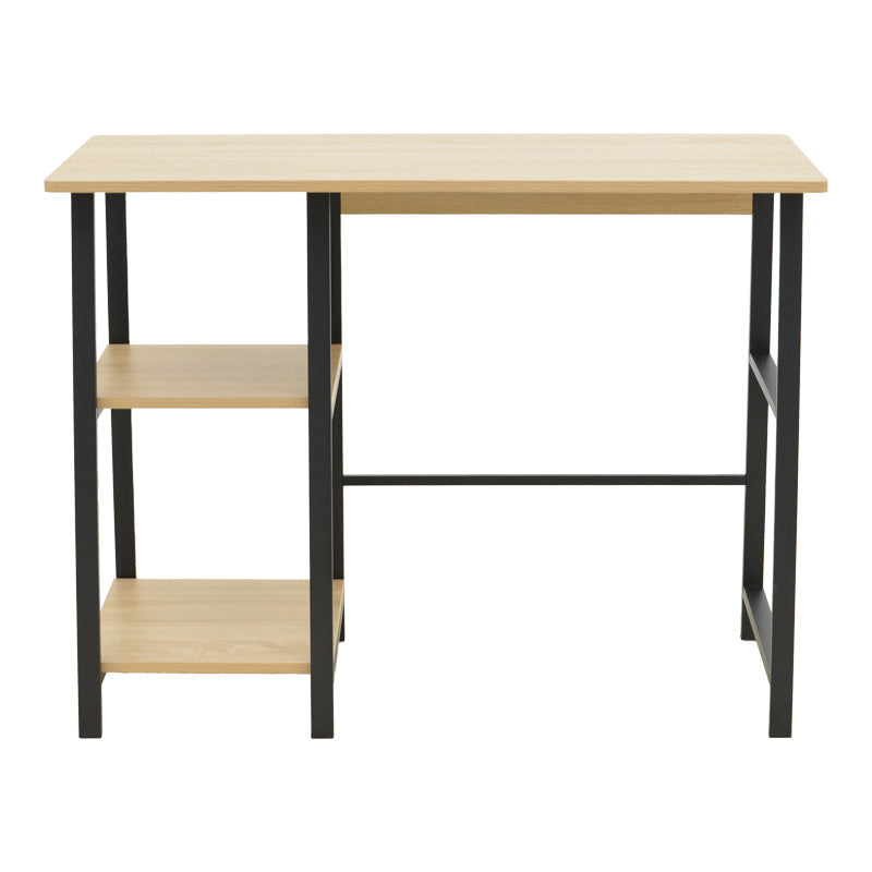 Bureau avec étagères en bois noir naturel  100x48x75 cm