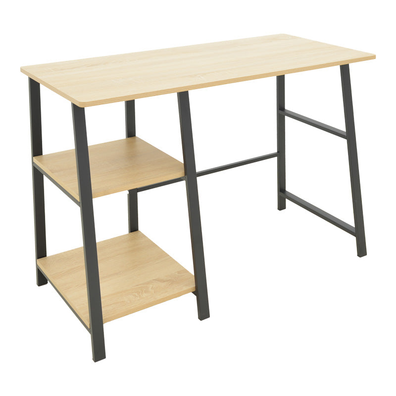 Bureau avec étagères en bois noir naturel  100x48x75 cm