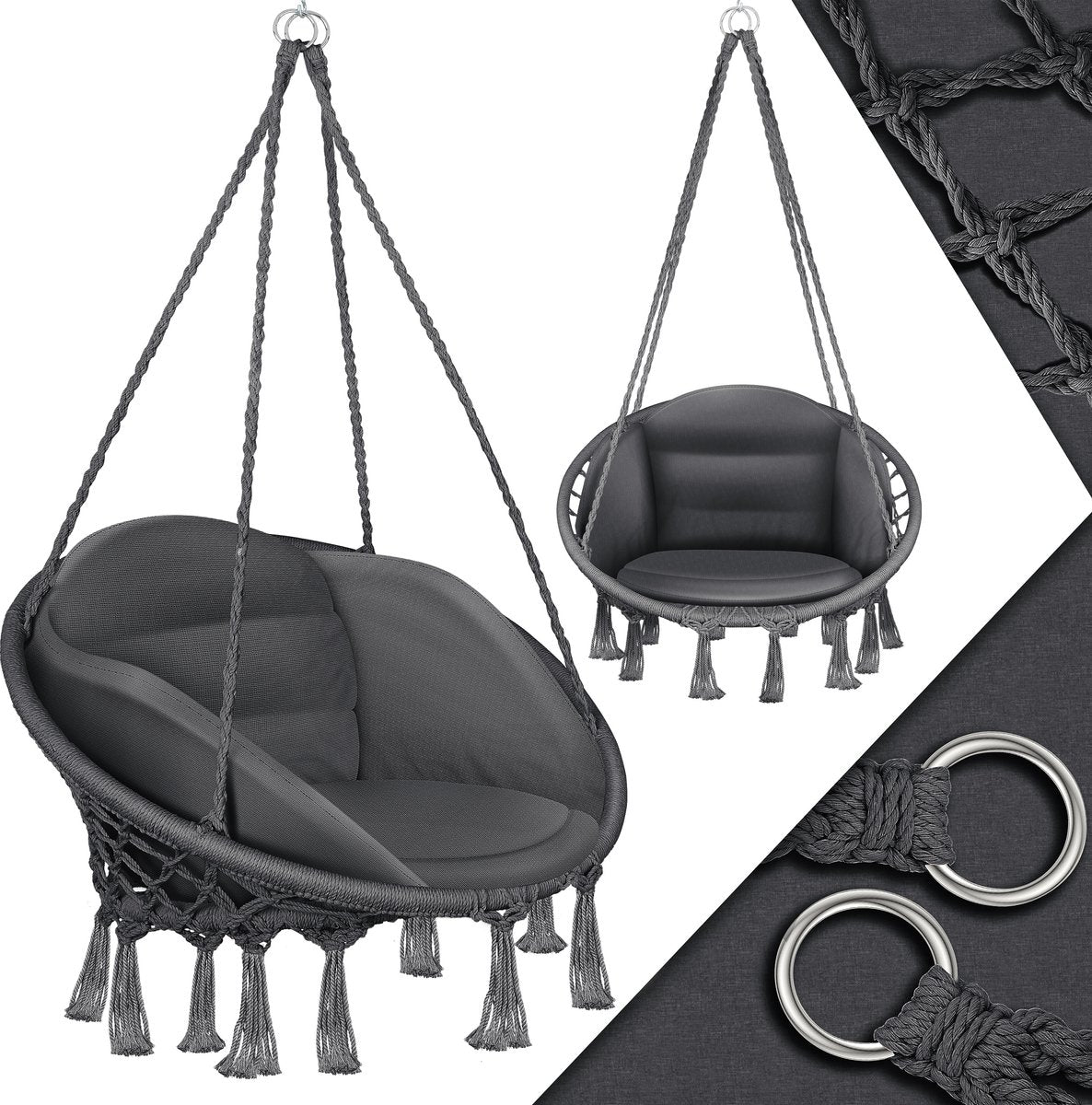 Fauteuil Chaise Suspendu avec Coussin à Suspendre charge  150 kg