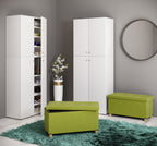 Pouf Canapé Coffre banquette rangement en tissu Vert