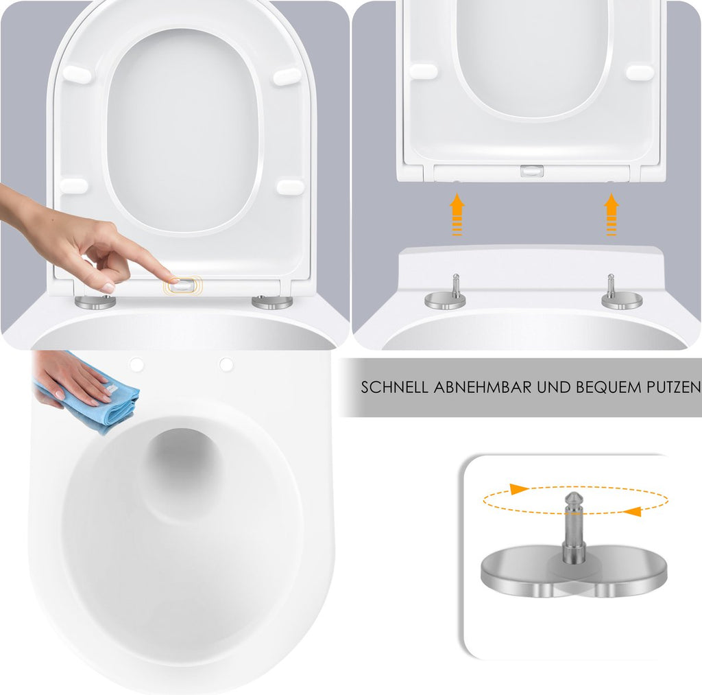 Abattant WC avec couvercle à fermeture douce