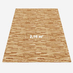 Lot de 6 tapis de protection de sol pour sport 62x62 cm (6 tapis + 12 embouts) Couleur bois