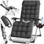 Chaise longue transat pliable avec porte  gobelet