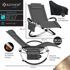 Chaise longue de jardin  à bascule Capacité de charge de 180 kg  174x78x89cm