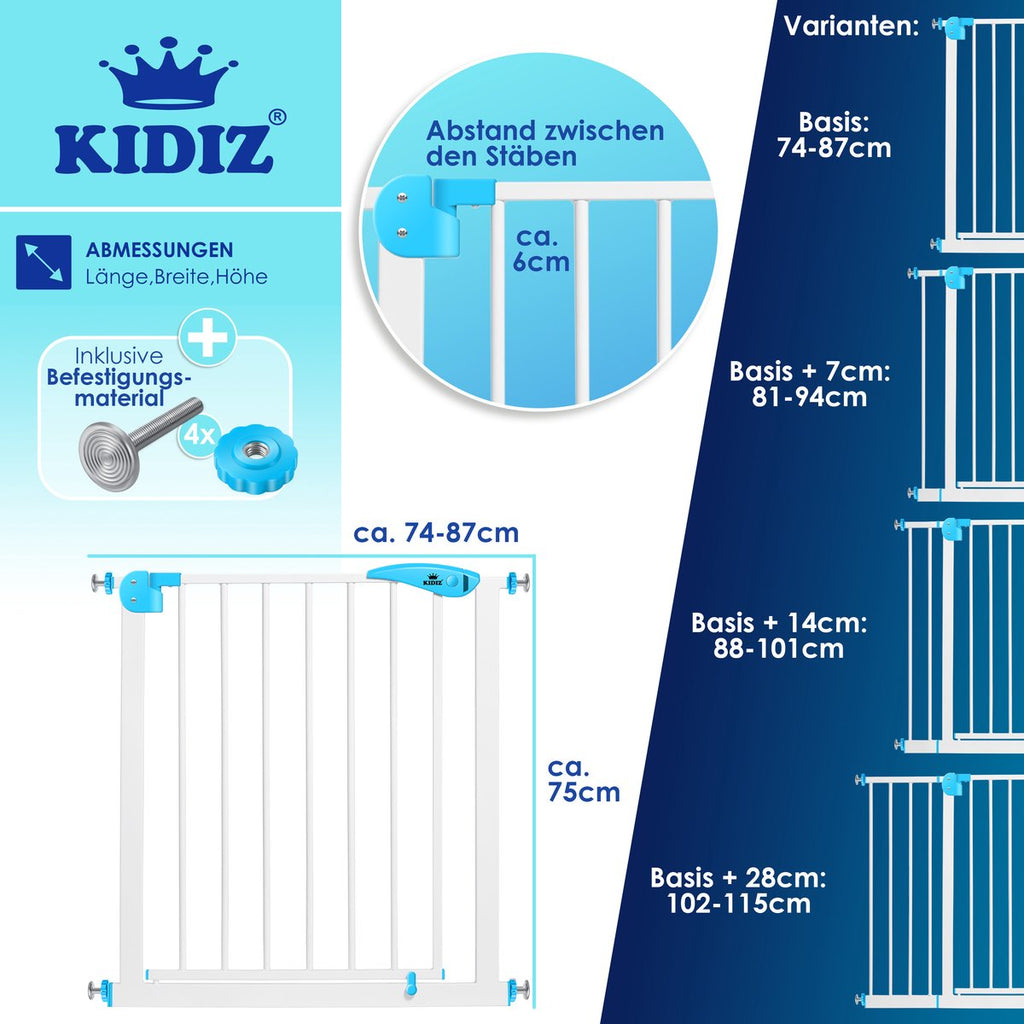 Barrière de sécurité escalier 74-87 cm Extensible - sans perçage