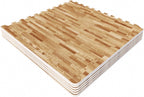 Lot de 6 tapis de protection de sol pour sport 62x62 cm (6 tapis + 12 embouts) Couleur bois