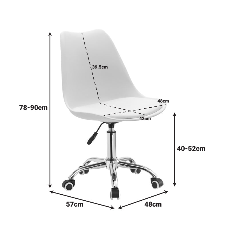 Chaise de bureau 48x57x93 cm noir