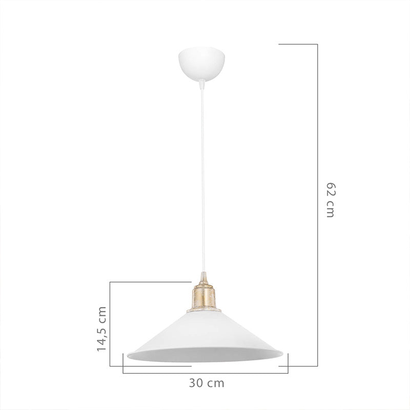 Suspension luminaire plafonnier e27 blanc 30x62 cm