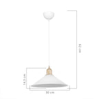Suspension luminaire plafonnier e27 blanc 30x62 cm