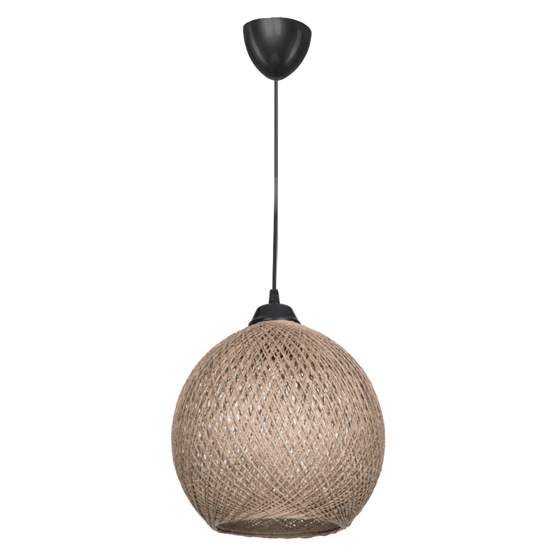 Suspension luminaire e27 marron noir 22x65 cm