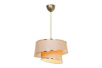 Suspension luminaire plafonnier beige marron doré 32,5x65 cm