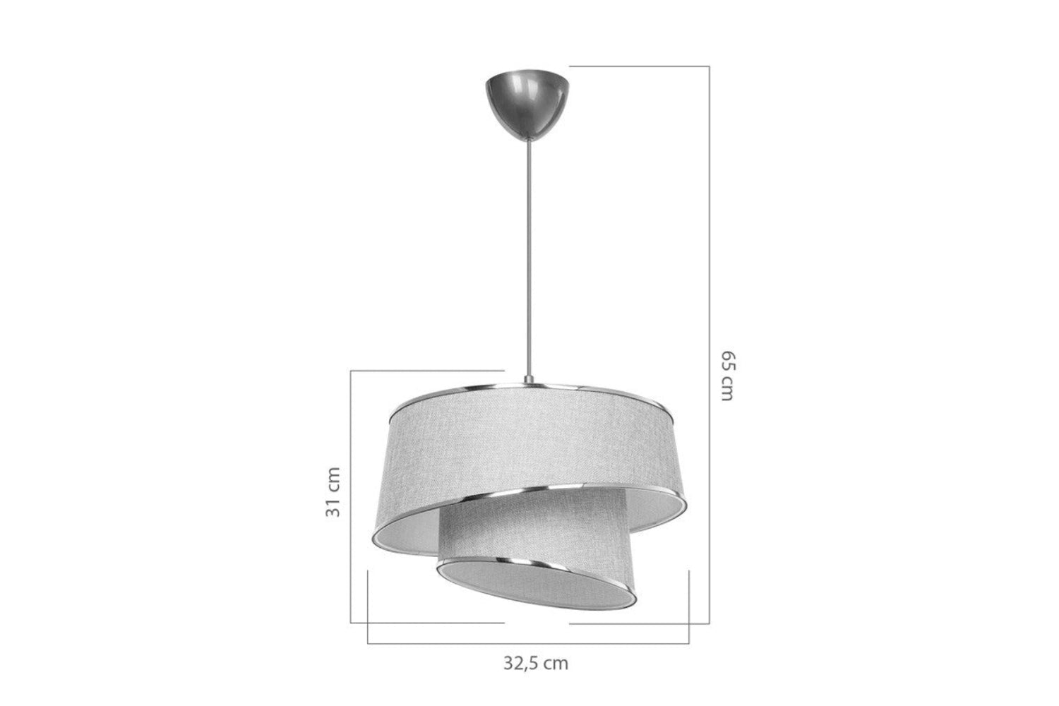 Suspension luminaire plafonnier beige marron doré 32,5x65 cm
