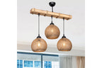 Plafonnier suspension luminaire noyer beige 50x20x63 cm
