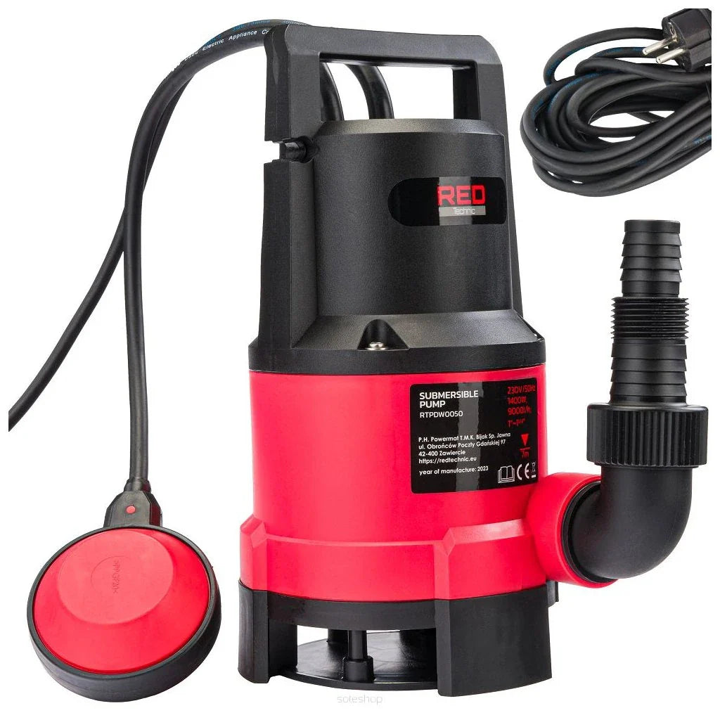 Pompe Submersible Pour Vide Cave Eau Propre Et Sale Avec Flotteur 1400W