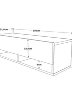 Meuble tv en bois 100x31x29,5 cm