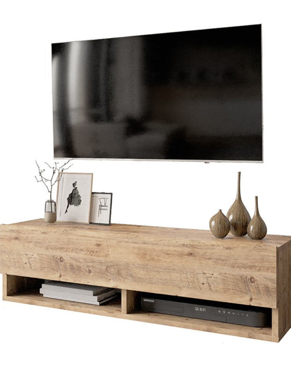 Meuble tv en bois 100x31x29,5 cm