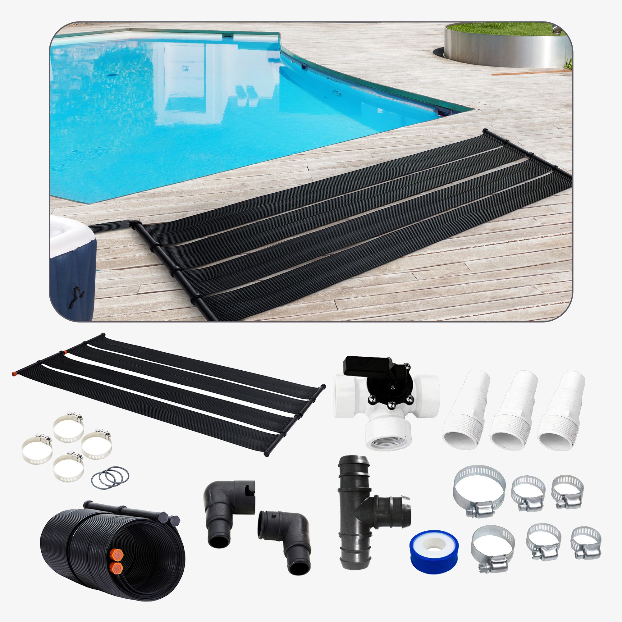 Chauffage solaire 66cmx300cm 2 pièces