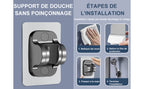 Pommeau de Douche massage Haute Pression Economiseur d'eau filtre Anti Calcaire  1.5M + Support