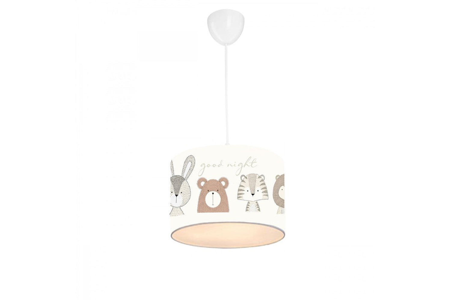 Plafonnier suspension luminaire pour enfant gris blanc 24x20 cm