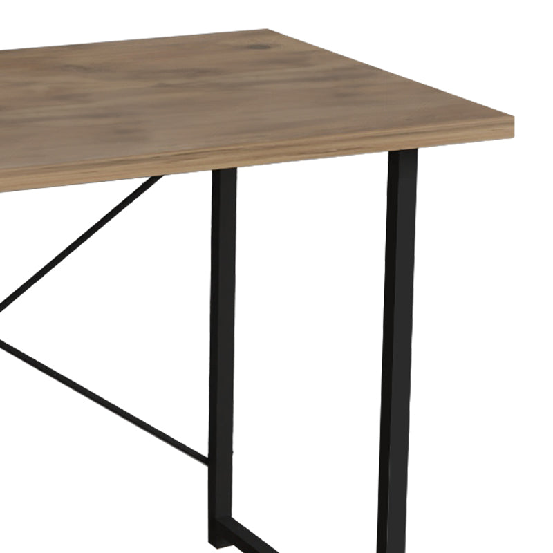 Bureau en bois chêne mélaminé métal noir 90x60x72 cm
