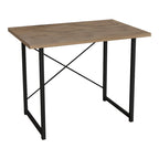 Bureau en bois chêne mélaminé métal noir 90x60x72 cm