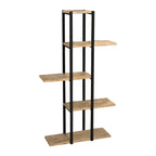 Étagère de sol chêne mélaminé métal noir 60x24,7x111 cm