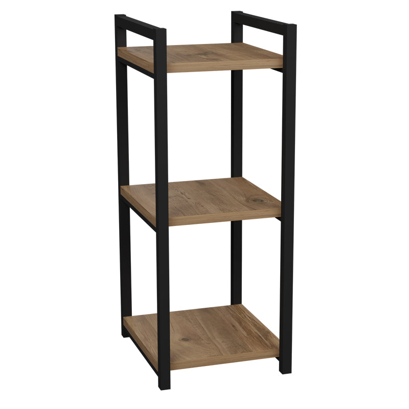 Étagère en métal noir et bois 33x28x70 cm