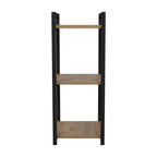 Étagère en métal noir et bois 33x28x70 cm