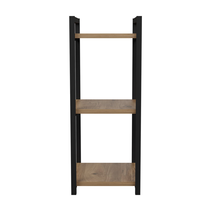 Étagère en métal noir et bois 33x28x70 cm