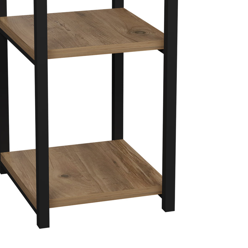 Étagère en métal noir et bois 33x28x70 cm