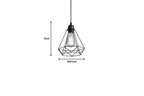 Plafonnier suspension luminaire métal noir 20,5x25 cm