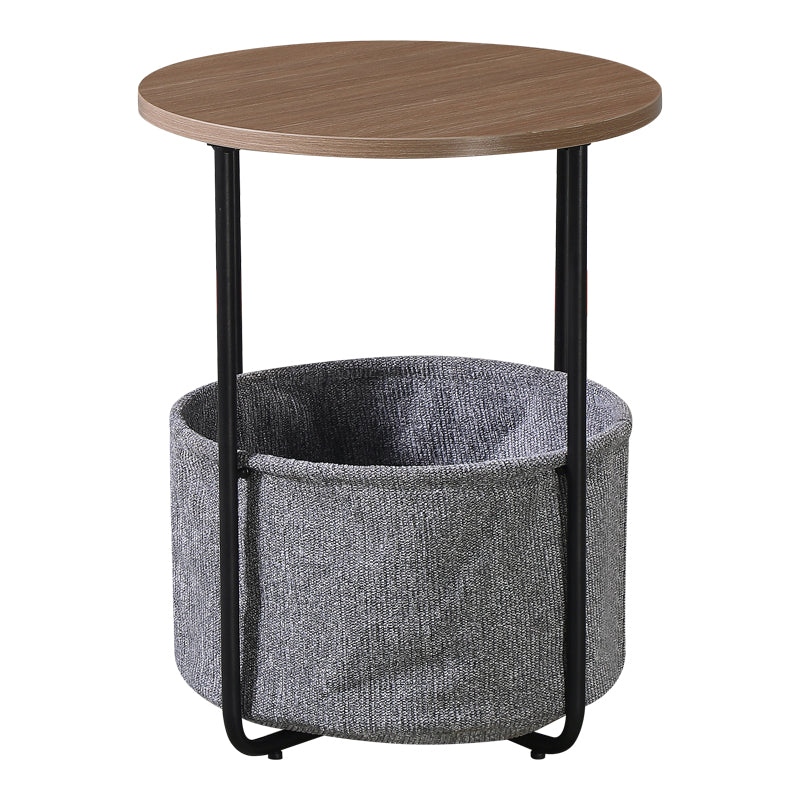 Table d'appoint en bois et métal  40x50 cm avec panier de rangement