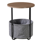 Table d'appoint en bois et métal  40x50 cm avec panier de rangement