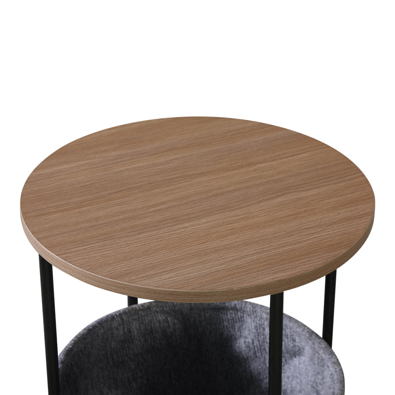 Table d'appoint en bois et métal  40x50 cm avec panier de rangement