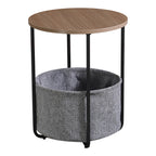 Table d'appoint en bois et métal  40x50 cm avec panier de rangement