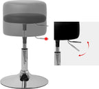 Tabouret de travail noir rond synthétique réglable en hauteur 52-65 cm