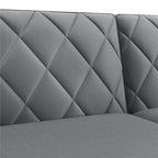 Canapé Droit Convertible En Tissu Canapé-lit Avec Dossier Inclinable Et Accoudoirs, Gris Foncé