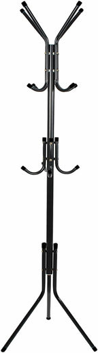 Porte manteaux 12 crochets 170 cm - noir
