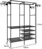 Penderie - double porte manteaux 173 x 36 x 108 cm