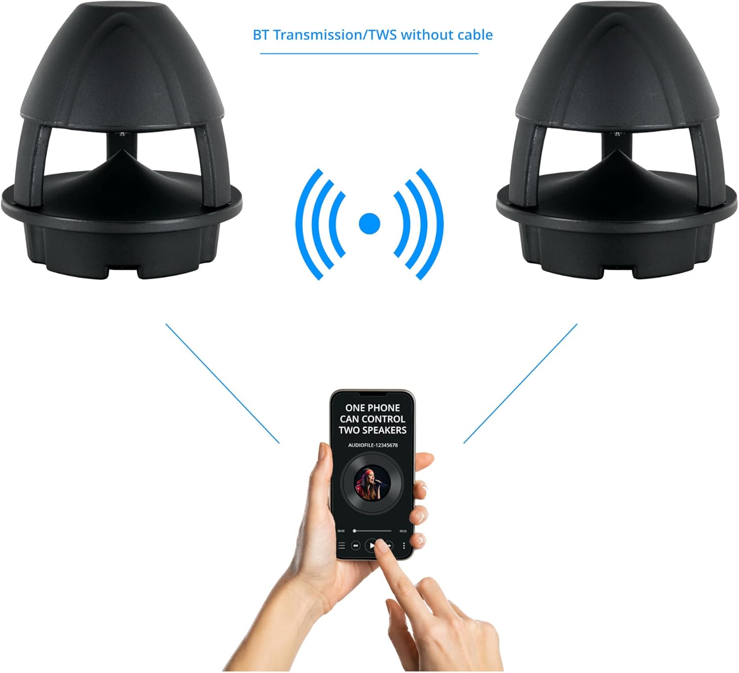 Enceinte Bluetooth d'Exterieur Jardin Haut-parleur Outdoor Etanche IP56 Noir