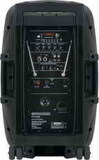 Enceinte Active 12" sur Batterie, 80W RMS, 5h autonomie, Bluetooth, MP3/SD/USB, Micro sans Fil, Casque, télécommande Trolley.