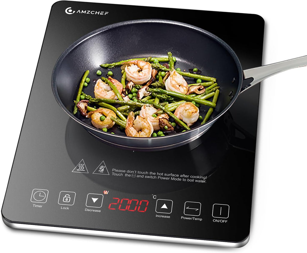Plaque de cuisson à induction, AMZCHEF  ultra-mince,20 niveaux de température 2000W