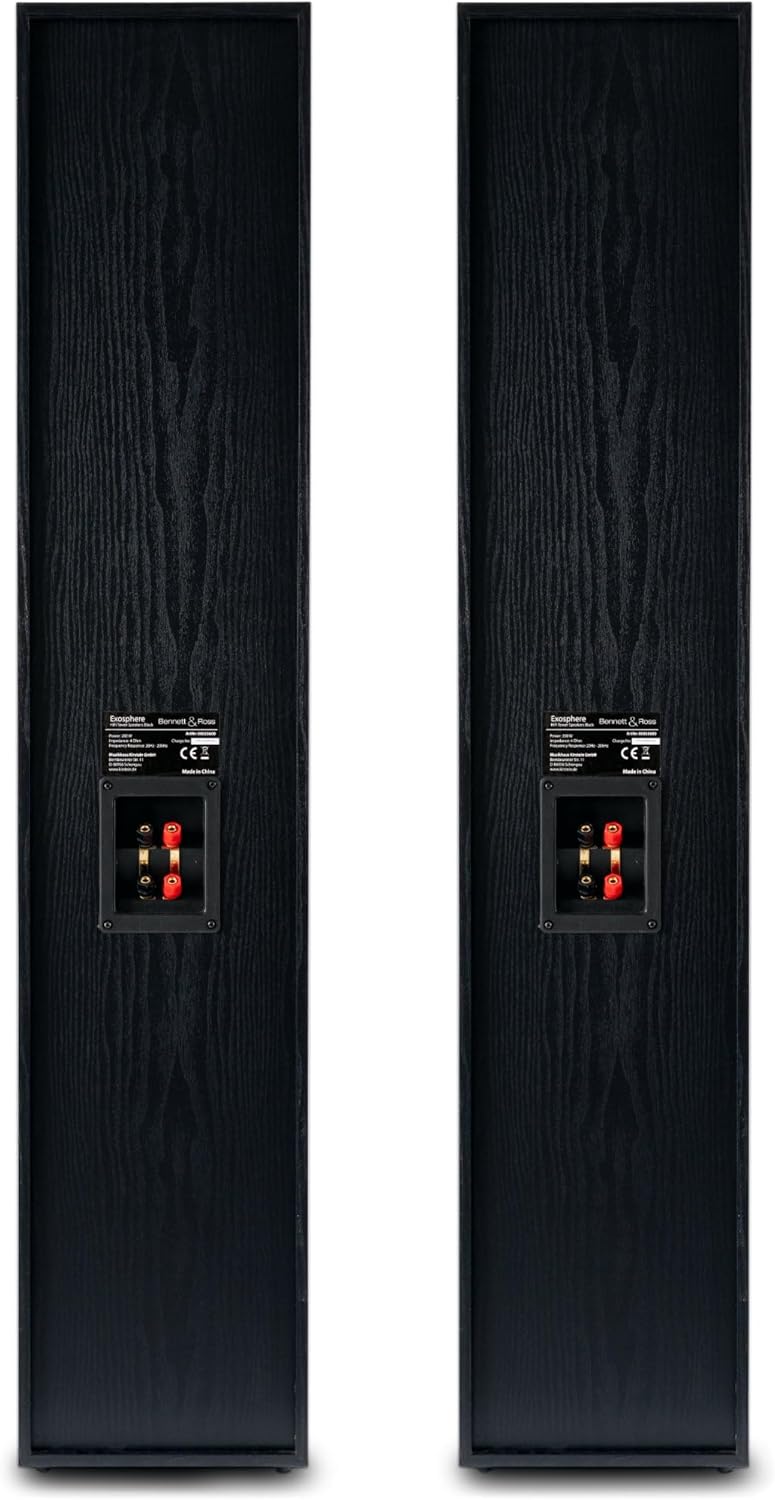 Bennett & Ross Paire d'Enceintes HiFi sur Pied 4 Voies (200W RMS, Subwoofer 6,5", 3X Medium 6,5", Tweeter 1"