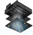 CIARRA Hotte visière 60cm Classe A+ 3 vitesses 220m³/h Recyclage & Evacuation Hotte aspirante encastrable - Inox