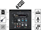 Pronomic E-210 MA - Enceinte 2 Voies Active - Puissance : 100 Watts (RMS) - Woofer 10" + Compression Driver 1,0" - Récepteur Bluetooth et Lecteur MP3 avec USB/SD - Inclinaison Monitor