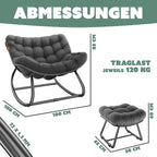 Fauteuil à bascule jardin  avec repose-pieds, pour l'intérieur et l'extérieur